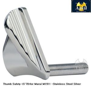 Anvil S&#039;70 Type Thumb Safety for Marui M1911-Stainless Silver